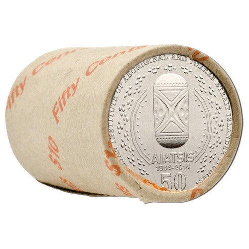 2014 50c 50th Anniversary AIATSIS Non-Coloured Mint Roll (20 Coins)
