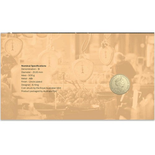 2021 $1 National Heritage Australia - Queen Victoria Market Coin & Stamp Cover PNC