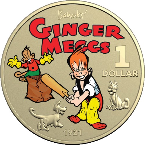 2021 $1 Centenary of Ginger Meggs Coloured Aluminium Bronze 2 Coin Uncirculated Set