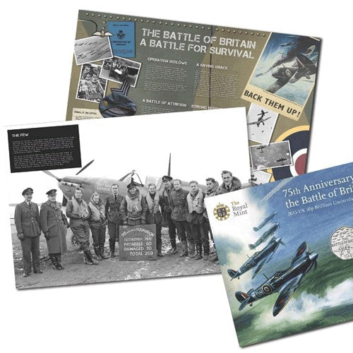 2015 GB 50p 75th Anniversary of the Battle of Britain Unc Coin in Card