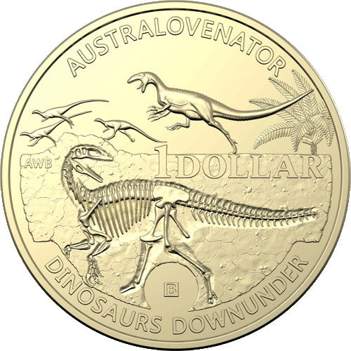 2022 $1 Australian Dinosaurs - Dinosaurs Down Under 4 Coin Al/Br Mintmark & Privymark Set CSBM