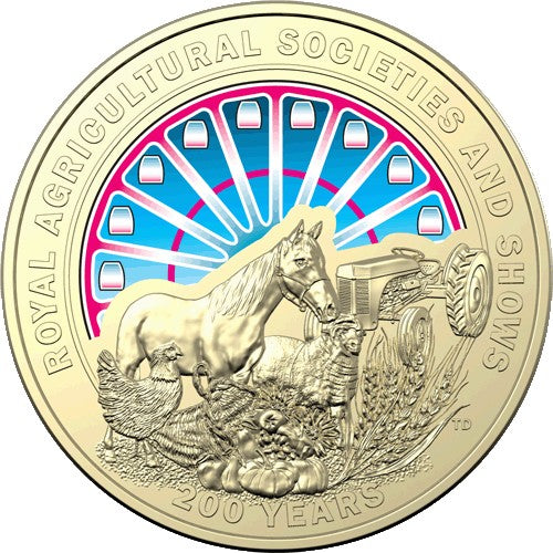 2022 $1 Bicentenary of the Royal Agricultural Society Al/Br Coloured Uncirculated Coin