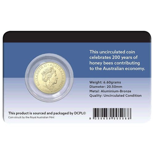 2022 $2 Australian Honey Bee Coloured Uncirculated Coin in Pack