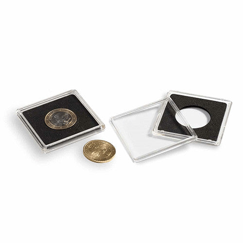 Quadrum Coin Capsules Square 25mm ID Black Pack of 10