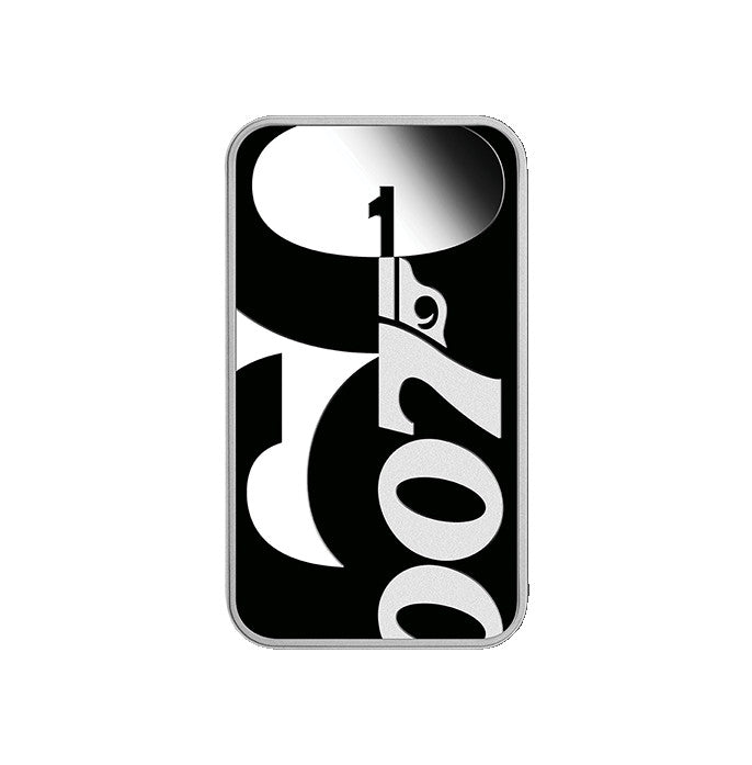2022 $1 60 Years of Bond 1oz Silver Proof Coloured Rectangular Coin