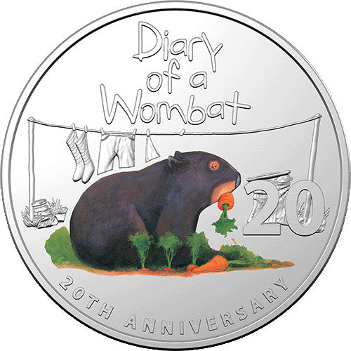 2022 20c 20th Anniversary of Diary of a Wombat - Special Edition Book & Cu/Ni Coin in Card