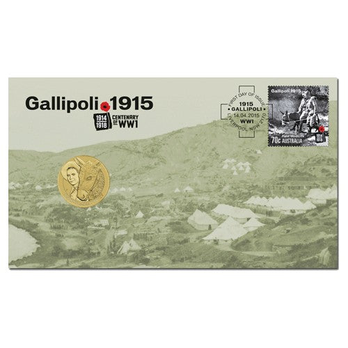 2015 $1 Gallipoli Simpson & His Donkey Coin & Stamp Cover PNC