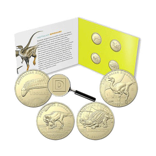 2022 $1 Australian Dinosaurs - Uncirculated Privy Mark Four Coin Collection