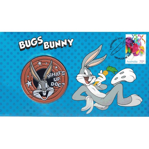 2015 Looney Tunes Bugs Bunny Medallion & Stamp Cover PNC