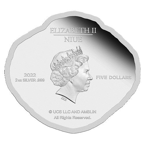 2022 $5 Niue ET E.T. 40th Anniversary The Extra-Terrestrial 2oz Silver E.T. Face Shaped Coin