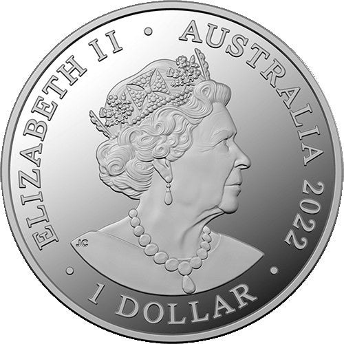 2022 $1 Australian Dolphin Series - Dusky Dolphin 1oz Silver Bullion Coin in Capsule