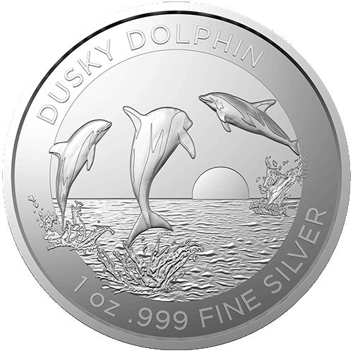 2022 $1 Australian Dolphin Series - Dusky Dolphin 1oz Silver Bullion Coin in Capsule