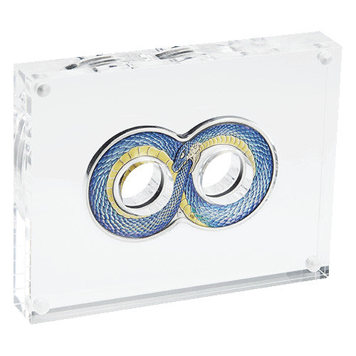 2022 $2 Ouroboros 2oz Silver Antiqued Coloured Coin