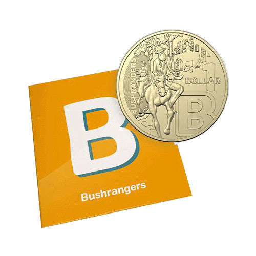 2022 $1 The Great Aussie Coin Hunt 3 - B for Bushrangers Aussie Aussie Uncirculated Coin in Individual Card