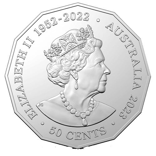 2023 50c Australian Antarctic Territory - Humpback Whale Coloured Uncirculated Coin in Card