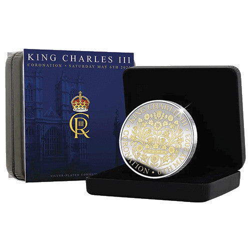 2023 King Charles III 45g Selectively Gold Plated Proof-like Medallion in Case
