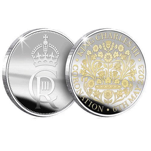 2023 King Charles III 45g Selectively Gold Plated Proof-like Medallion in Case