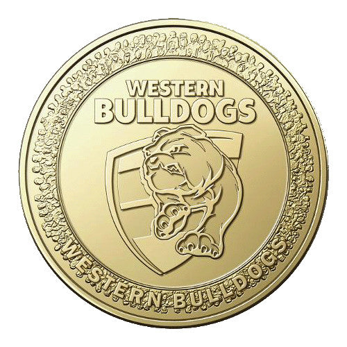 2023 $1 AFL Western Bulldogs Football Club Collectible Uncirculated Coin in Card