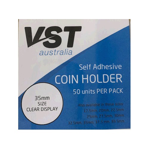 VST 2x2 Coin Holders Self Adhesive Type 35mm Pack of 50