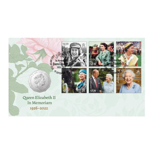 2023 50c Queen Elizabeth II In Memoriam 1926-2022 Coin & Stamp Cover PNC