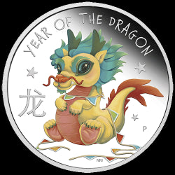 2024 50c Baby Dragon 1/2oz Silver Proof Coloured Coin