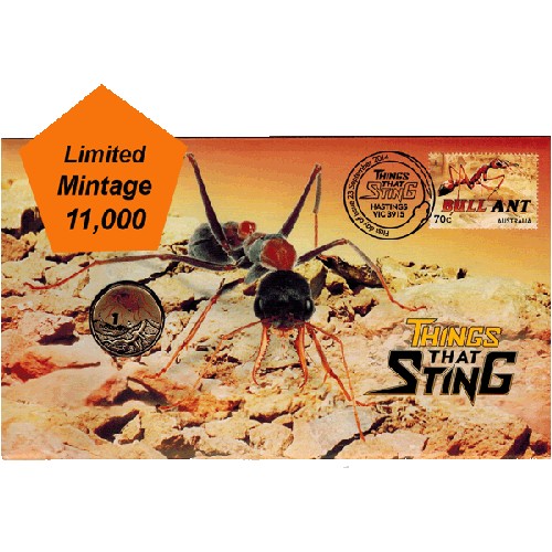 2014 $1 Red Bull Ant Coin & Stamp Cover PNC