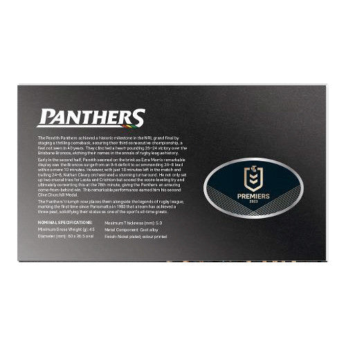 2023 NRL Premiers Penrith Panthers Limited Edition Medallion & Stamp Cover PNC