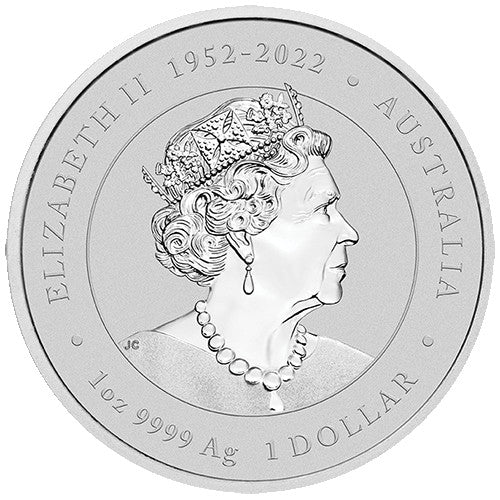 2024 $1 Australian Lunar Series III Purple Dragon Year of the Dragon 1oz Silver Purple Coin Obverse