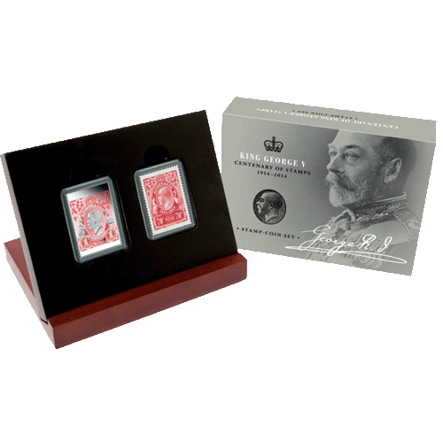 2014 50c King George V Centenary Stamp 1/2oz Silver Proof Coin & Stamp Set
