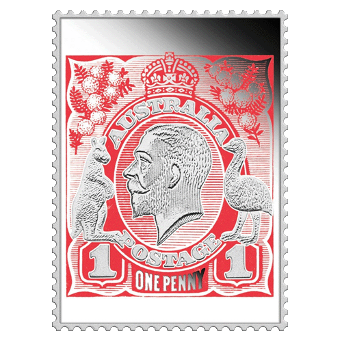 2014 50c King George V Centenary Stamp 1/2oz Silver Proof Coin & Stamp Set