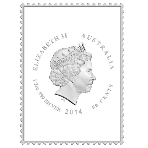 2014 50c King George V Centenary Stamp 1/2oz Silver Proof Coin & Stamp Set