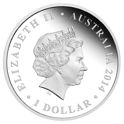 2014 $1 The Land Down Under - Gold Rush 1oz Silver Proof Coloured Coin