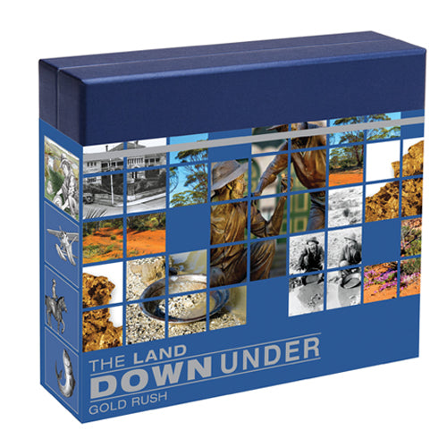 2014 $1 The Land Down Under - Gold Rush 1oz Silver Proof Coloured Coin