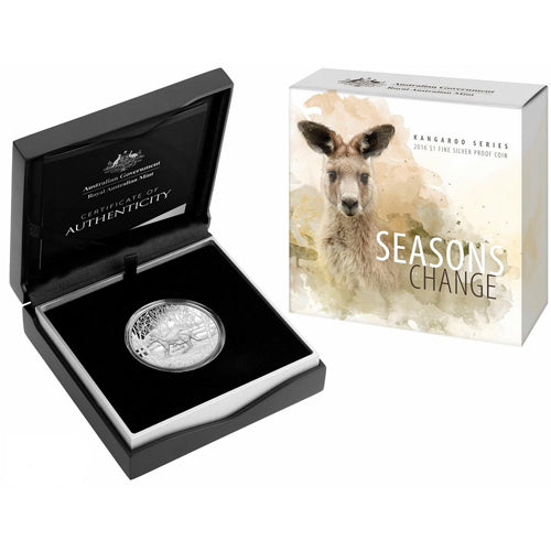 2016 $1 Kangaroo Series - Seasons Change 1oz Silver Proof Coin