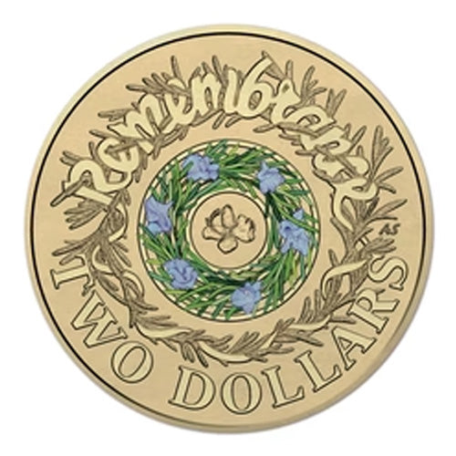 2017 $2 Remembrance Day Al-Br Coloured Uncirculated Coin