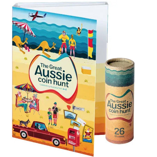 2019 $1 The Great Aussie Coin Hunt A- Z Set Folder with 26 Coins in Tube