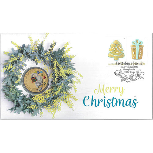 2021 $1 Merry Christmas Coin & Stamp Cover PNC