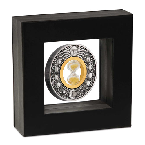 2021 Hourglass 2oz Silver Antiqued Coin