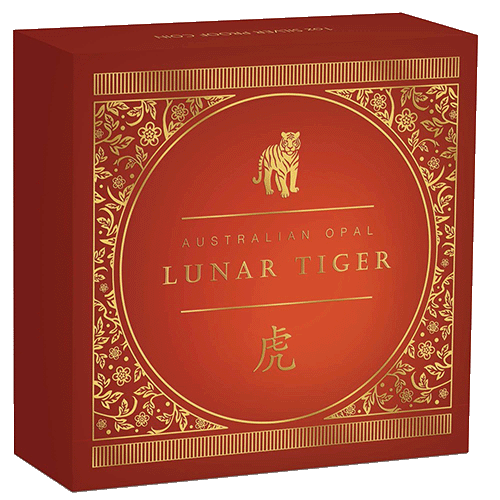 2022 $1 Australian Opal Lunar Series Year of the Tiger 1oz Silver Proof Coin