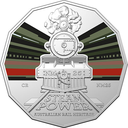 2022 50c Australian Steam Trains Coloured Uncirculated Coins Commonwealth Railways