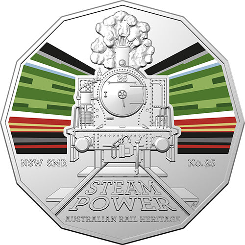 2022 50c Australian Steam Trains Coloured Uncirculated Coins NSW SMR No.25