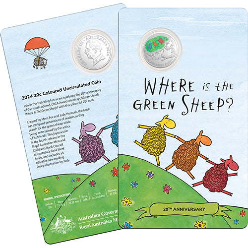 2024 20c 20th Anniversary of Where is the Green Sheep - Cu/Ni Coin in Card