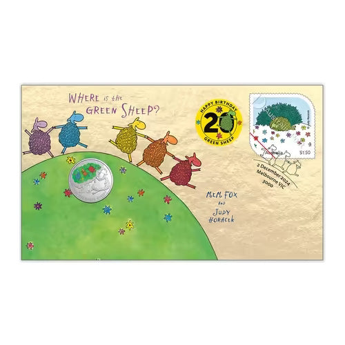 2024 20c Where is the Green Sheep Coin & Stamp Cover PNC 