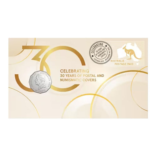 2024 50c Celebrating 30 Years of Postal and Numimatic Covers Coin & Stamp Cover PNC