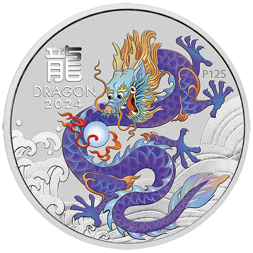 2024 Australian Lunar Series III Year of the Dragon 1/2oz 10 Coin Set Purple Dragon