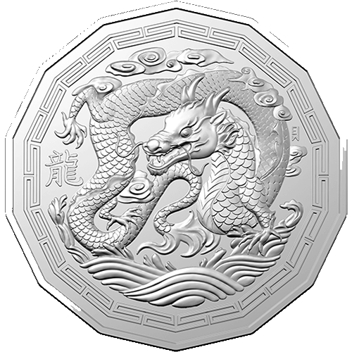 2024 50c Year of the Dragon Tetra Decagon Uncirculated Coin