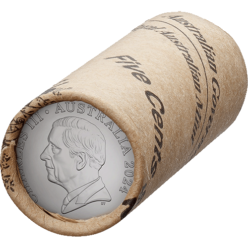 2024 5c King Charles III Effigy - Premium Roll Heads/Tails RAM Roll Circulating Coin CU/Ni Circulating Mint Roll