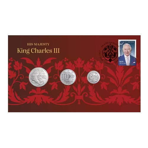 2024 King Charles III Birthday Three Coins Coin & Stamp Cover PNC - 20c, 10c, 5c