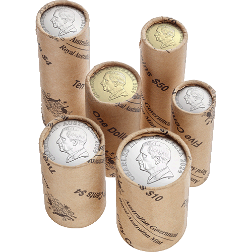 2024 King Charles III - Premium Rolled Coin Set Cu/Ni Al/Br Six Circulating Coins