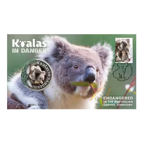 2024 Koalas in Danger - Endangered in the ACT Limited Edition Medallion & Stamp Cover PNC 